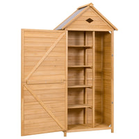 Armadio da esterno per attrezzi in legno, Casetta da giardino 80x45x177cm-Casette da giardino