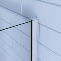 195cm Box Doccia Angolare Porta Battente con Parete Fissa 76x76cm Vetro 6 mm Temperato Anticalcare Trasparente con 2 Barre Stabilizzatrici da 30cm e 140cm