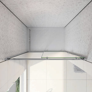 110x185 cm Porta Doccia Per Nicchia Anta Scorrevole Ingresso Laterale In Vetro Temperato 5mm Satinato Opaco