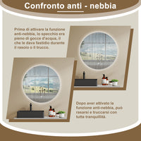 AICA SPECCHIO DA BAGNO ROTONDO CON LED 100 x 100 cm, antiappannamento, interruttore a sfioramento(Retroilluminato)