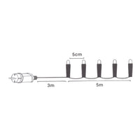 LUCI DI NATALE A LED 100LED BIANCO GHIACCIO INTERNO ESTERNO IP44 8 GIOCHI DI LUCI CON MEMORIA