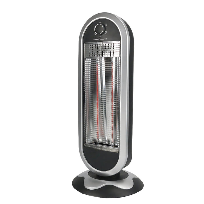 Stufa al Carbonio 900w Due potenze 450/900w Oscillante Sensore Antiribaltamento Corpo Antiscottatura Maniglia Trasporto