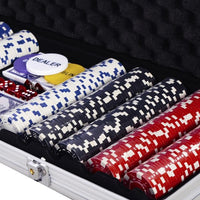 Set da poker con 500 fiches valigetta da poker per 2-4 giocatori con serratura in alluminio giochi di carte dadi 20_0007490