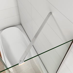 120x140cm Parete Doccia Sopravasca Angolare 2 Ante Pieghevoli Vetro 4 mm con Parete Laterale 80cm Vetro Temperato 6 mm Trasparente Telai Cromi Lucidi
