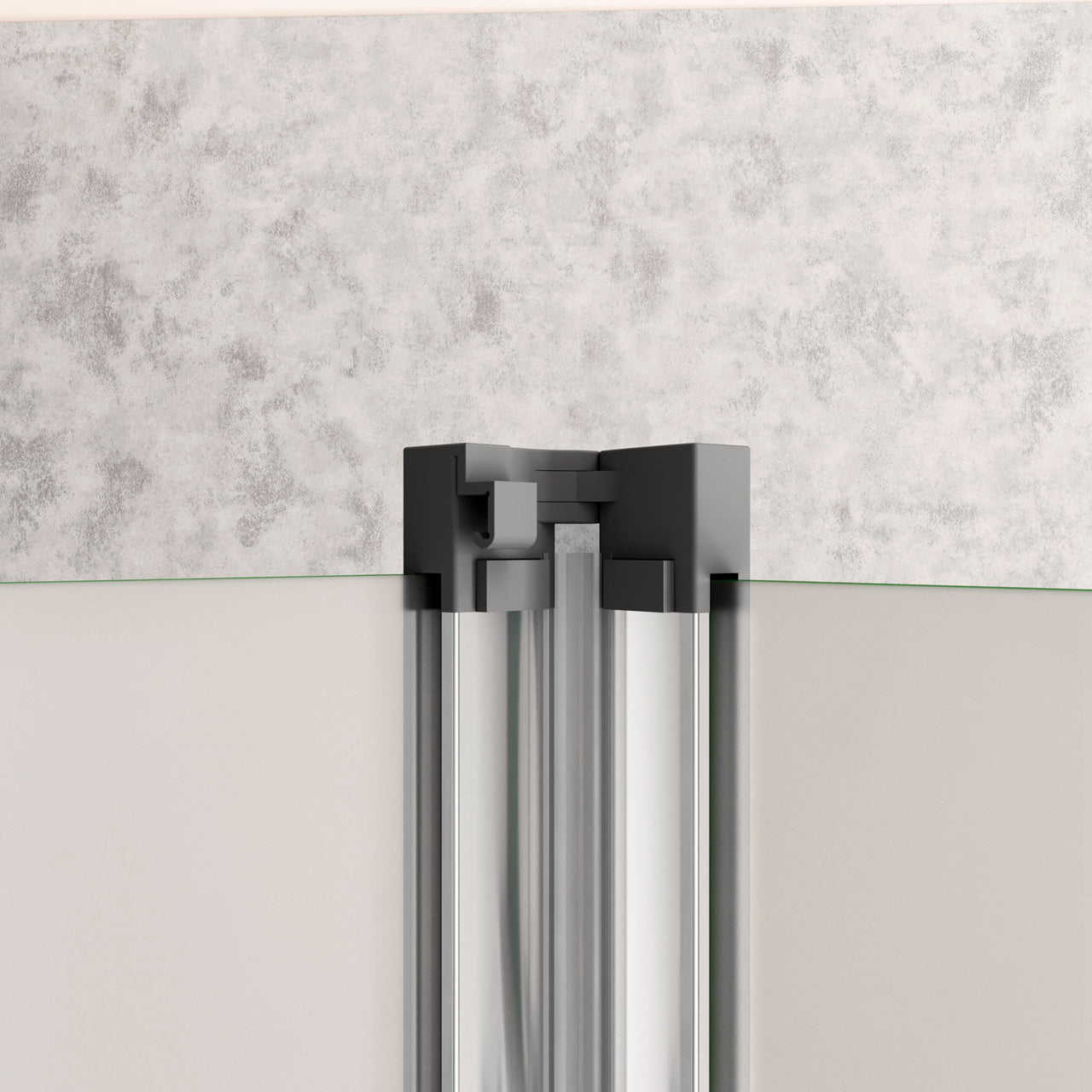 185 cm Box Doccia per Nicchia Porta a Soffietto 100 cm Vetro Temperato 5 mm Satinato Opaco Profilo Cromato Lucido