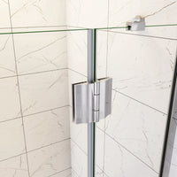 100x190 cm Porta Doccia Per Nicchia Apertura Battente in Vetro 8 mm Temperato Trasparente Anticalcare e Maniglione Porta Asciugamani Barra Stabilizzatrice