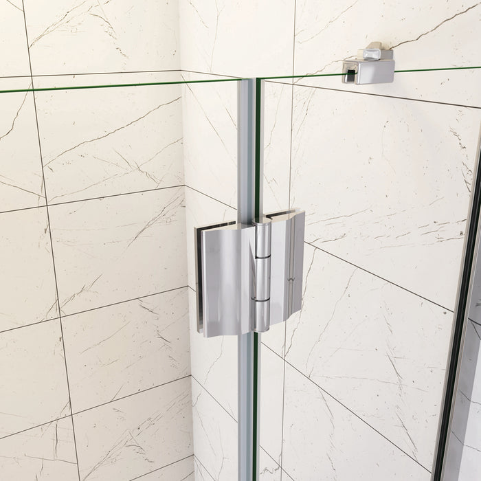 100x190 cm Porta Doccia Per Nicchia Apertura Battente in Vetro 8 mm Temperato Trasparente Anticalcare e Maniglione Porta Asciugamani Barra Stabilizzatrice