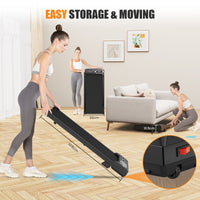 Tapis roulant con inclinazione - Tapis Roulant Salvaspazio 1-8KM/H - Walking Pad con 5 Ammortizzazione e Motore Silenzioso da 2,5 CV - Carico Massimo 120KG, Noir