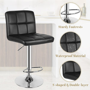 Sgabelli da bar set di 4 - RATTANTREE - con Schienale e Poggiapiedi - Nero