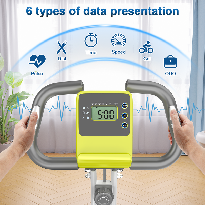 Cyclette reclinabile con schienale - RATTANTREE - con 8 livelli di resistenza regolabili - Verde