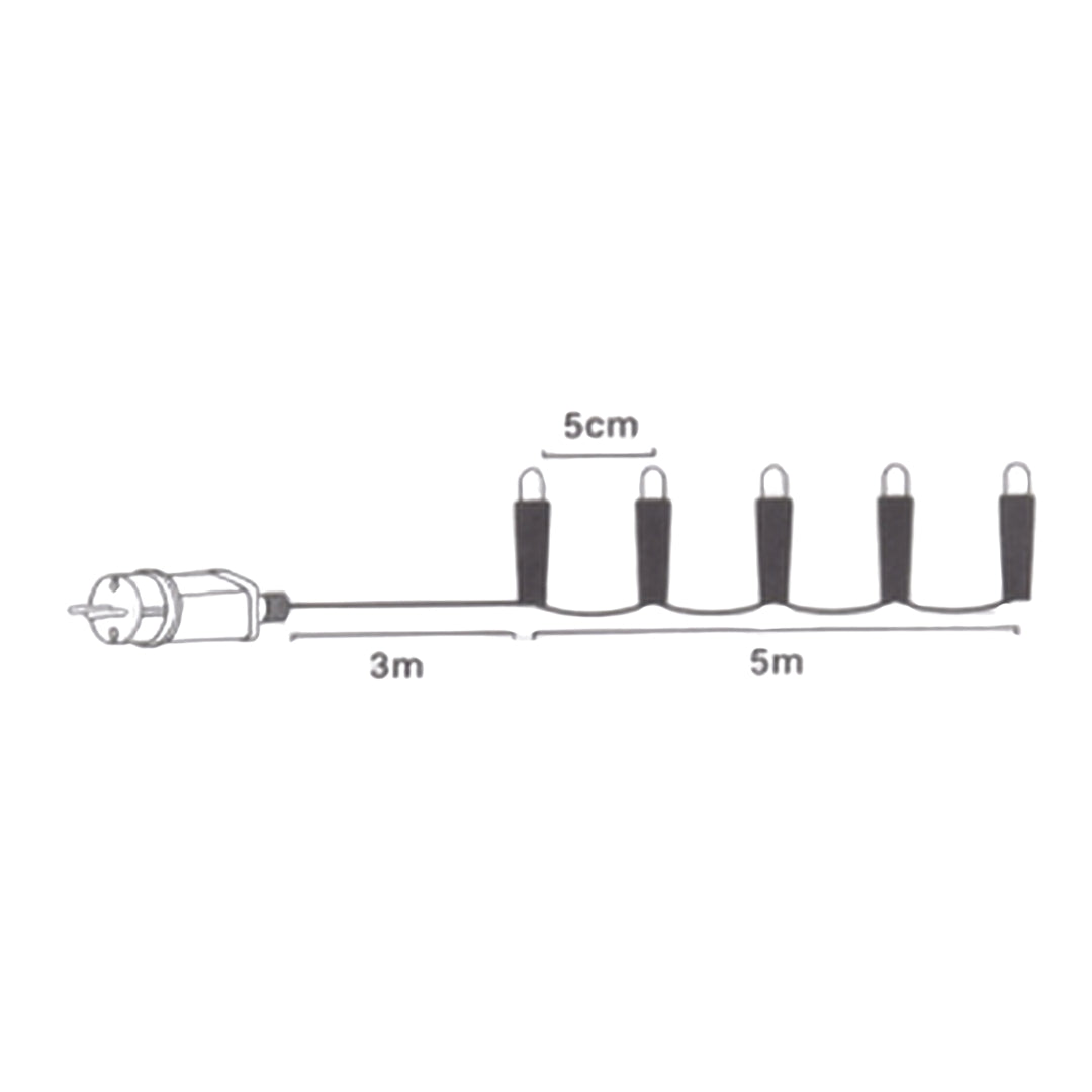 LUCI DI NATALE A LED 100LED BIANCO CALDO INTERNO ESTERNO IP44 8 GIOCHI DI LUCI CON MEMORIA