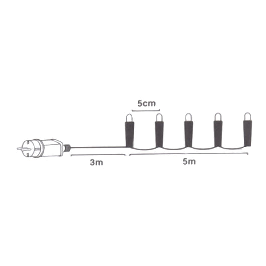 LUCI DI NATALE A LED 100LED BIANCO CALDO INTERNO ESTERNO IP44 8 GIOCHI DI LUCI CON MEMORIA
