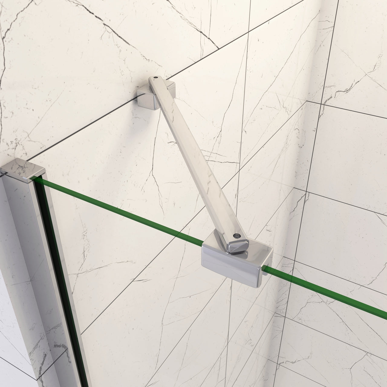 90x76x195 cm Box Doccia Ad Angolo Doppie Porte Apertura Battente in Vetro 6 mm Temperato Anticalcare Trasparente con 2 Barre Stabilizzatrici Cromo Lucido