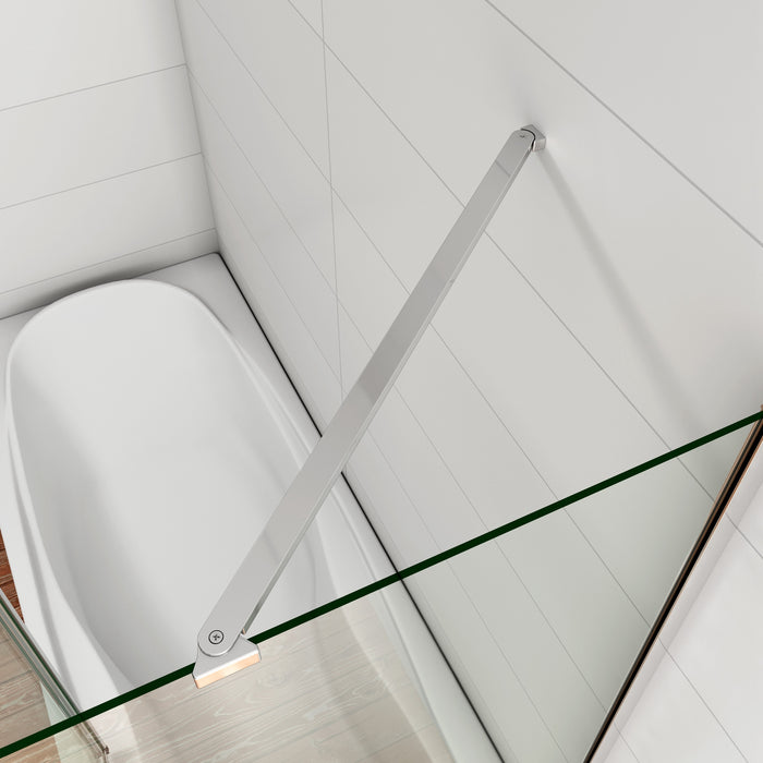 100x140cm Parete Doccia Sopravasca Angolare 4 Ante Pieghevoli Vetro 4 mm con Parete Laterale 80cm Vetro Temperato 6 mm Trasparente Telai Cromi Lucidi