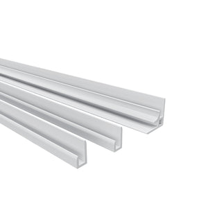 H.210 cm Pannello Doccia ad Angolo 40x90 cm Realizzato in Alluminio da 3 mm con Profili Finitura Bianco Alba per Rivestimento Parete Bagno