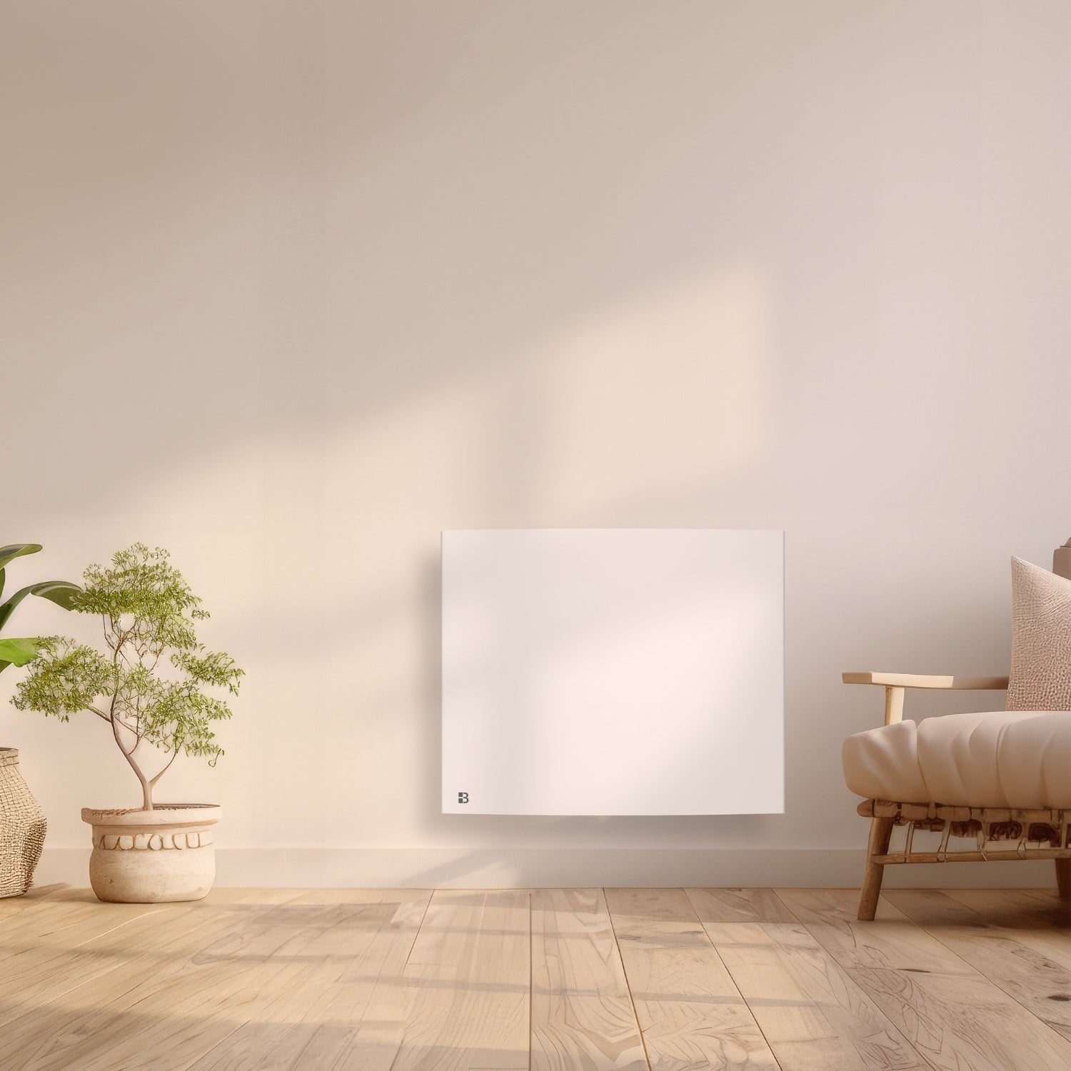 Radiatore elettrico fisso a inerzia secca in ghisa Besther BIA 1000W, orizzontale, bianco