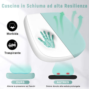 Sedia Ufficio Bracciolo Regolabile - RATTANTREE - con Supporto Lombare, Schienale Reclinabile 105°, Verde