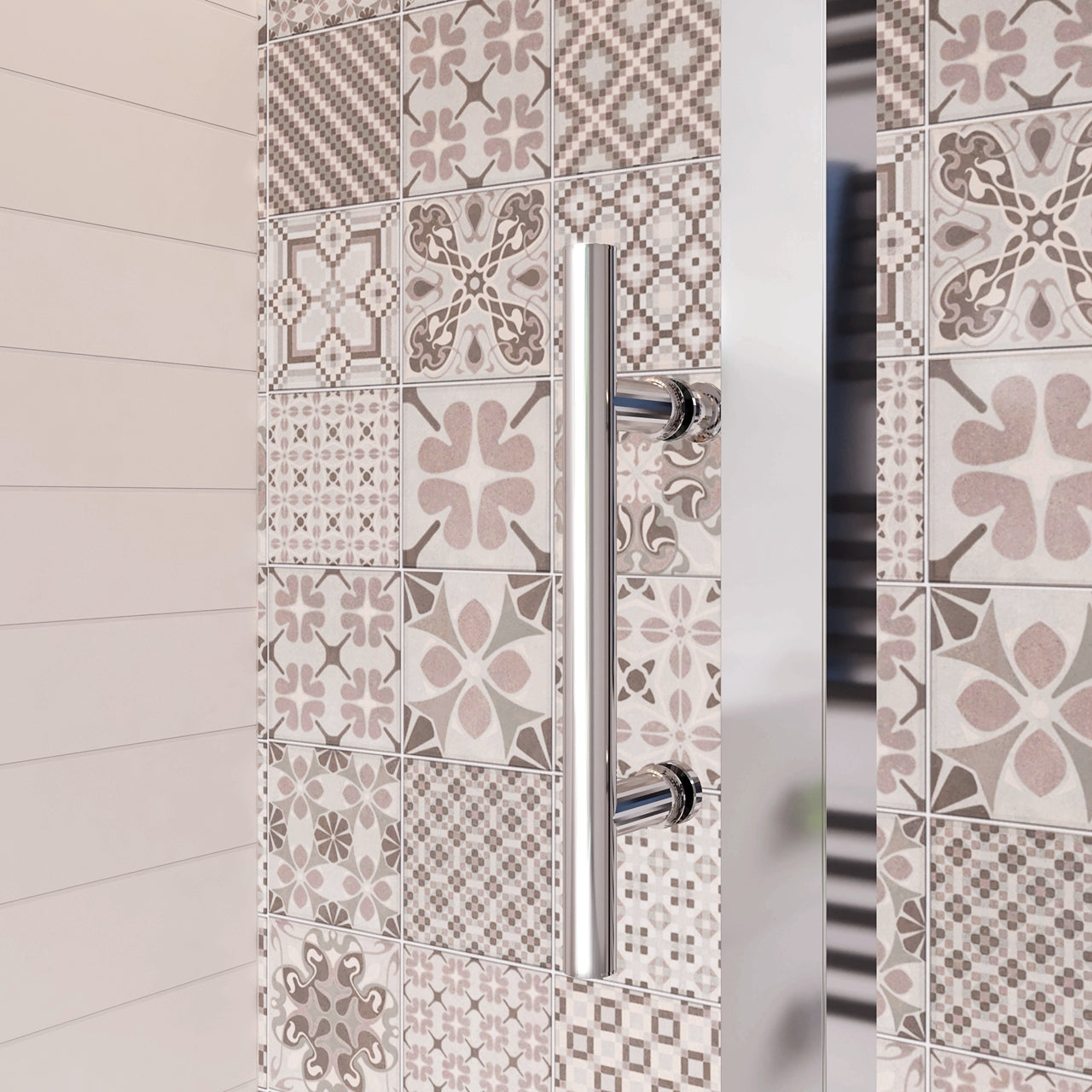 185 cm Box Doccia Angolare Porta Scorrevole con Parete Fissa Vetro Temperato 5 mm Trasparente Telaio Cromato Lucido 160x90 cm