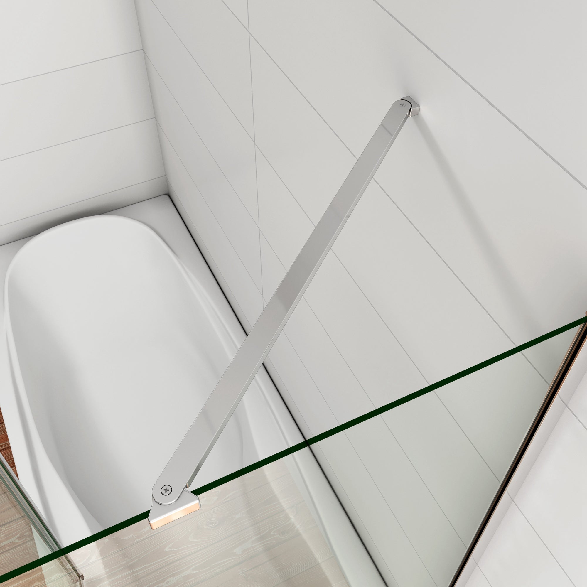 120x140cm Parete Doccia Sopravasca Angolare 5 Ante Pieghevoli Vetro 4 mm con Parete Laterale 65cm Vetro Temperato 6 mm Trasparente Telai Cromi Lucidi