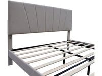 Letto Matrimoniale 140x190 Velluto Beige con Cassetto Habitat et Jardin