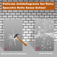 Aica Specchio da bagno a LED+120x70cm+orologio+Lente d'ingrandimento