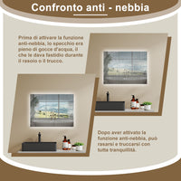 AICA SPECCHIO DA BAGNO CON LED, 90x70cm, Antiappannamento, 3 Temperature Colore, Retroilluminato