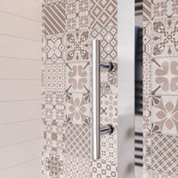 185 cm Box Doccia Angolare Porta Scorrevole con Parete Fissa Vetro Temperato 5 mm Trasparente Telaio Cromato Lucido 120x70 cm