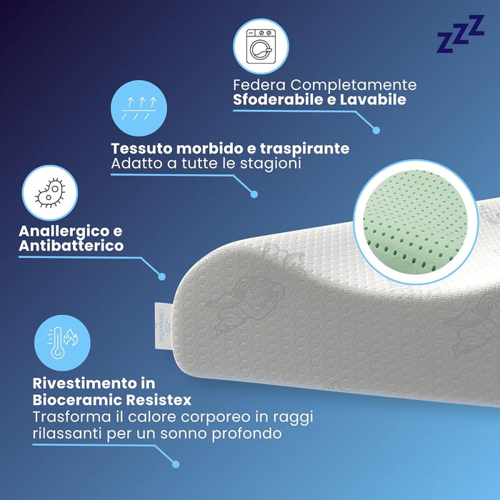 Coppia | Cuscino - Cervical Aloe - Super Relax - Artemide -72x42x10/8/9cm