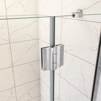 100x90x190 cm Box Doccia Angolare Porte Battenti in Vetro 8 mm Temperato Trasparente Anticalcare Ante con Barre Stabilizzatrici