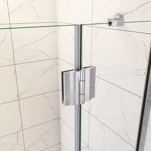 100x90x190 cm Box Doccia Angolare Porte Battenti in Vetro 8 mm Temperato Trasparente Anticalcare Ante con Barre Stabilizzatrici