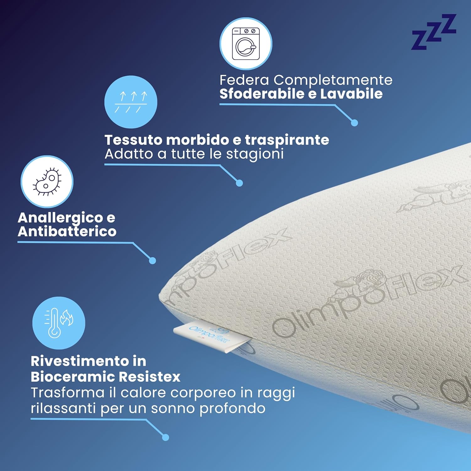 Coppia | Cuscino Anti Russamento bio Apollo - 72x42x12cm