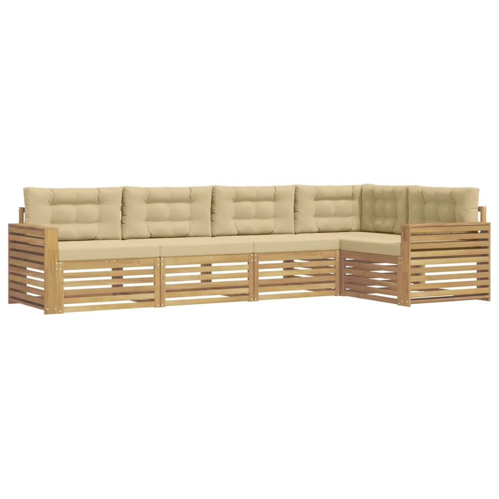 Set di divani da esterno 5 pcs Bianco e Beige 3390493