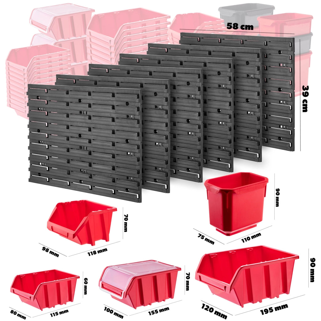 KADAX Pannello portautensili da parete per officina, 174x78 cm, 81 scomparti, 60 supporti, garage