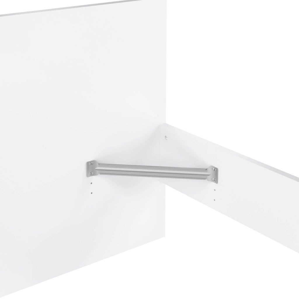 Assar, Letto Singolo Dimensione Materasso 90x190 cm, Bianco Lucido