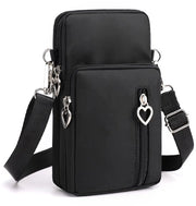 Borsa da spalla per donna, mini borsa in nylon, cintura per sport per donna e bambina, fascia per polso per sport per donna e bambina, zaino da crossbody per la corsa