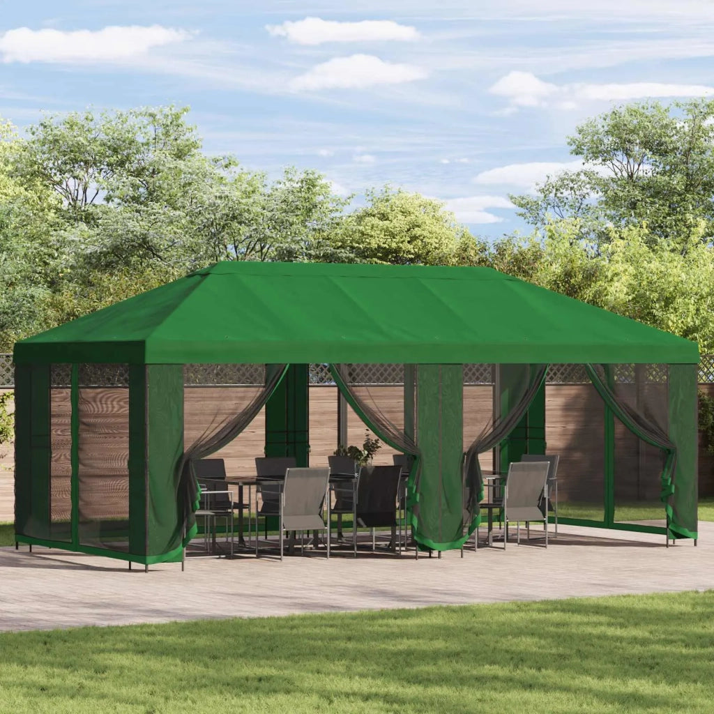 Gazebo da giardino 6 x 3 m Verde Poliestere e Acciaio 190 3376011