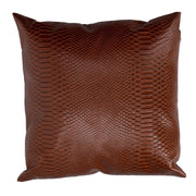 Cuscino ecopelle marrone quadro cm38x38