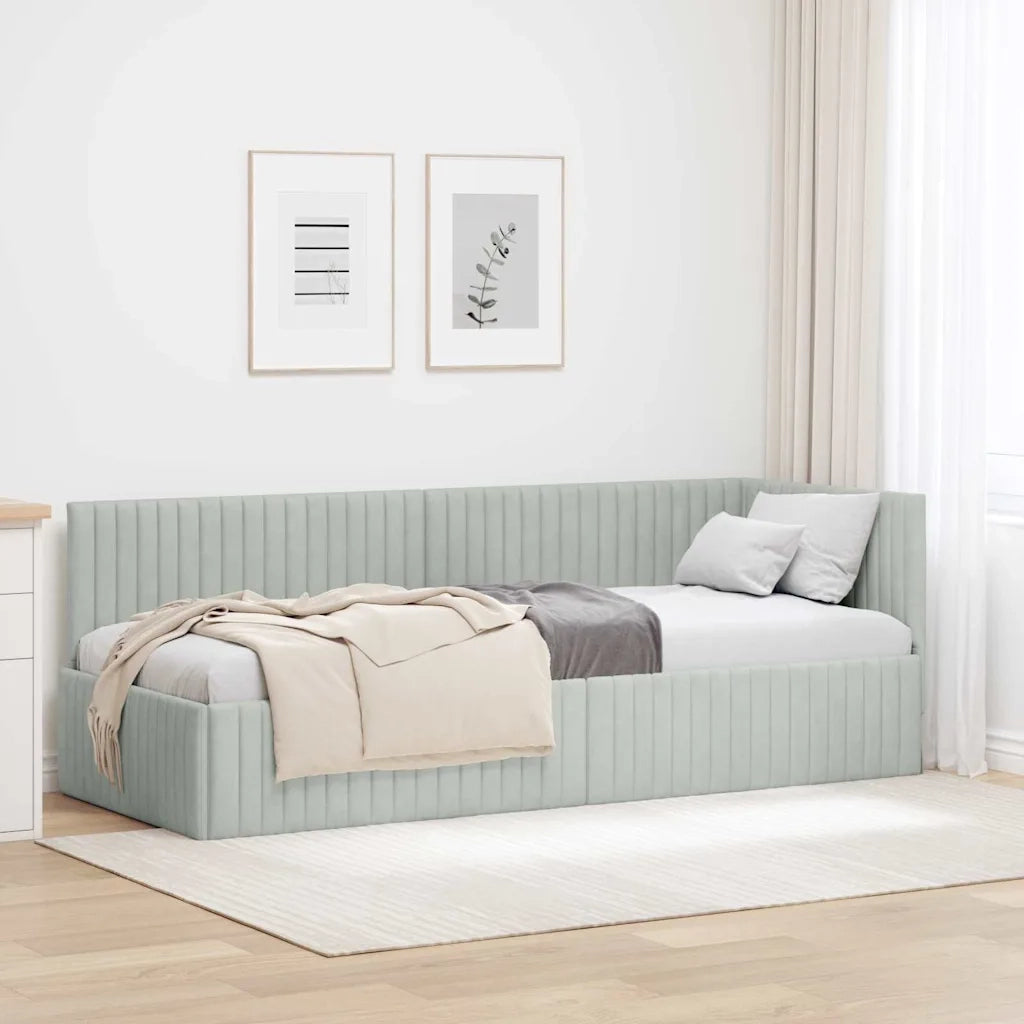 Cornice del letto ad angolo Grigio chiaro 80 cm x 200 cm