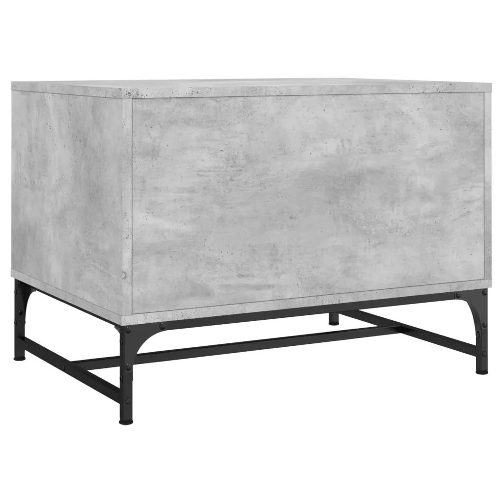 Tavolino salotto | Tavolino da caff¨¨ | Tavolino da Soggiorno con Ante in Vetro Grigio Cemento 68,5x50x50 cm
