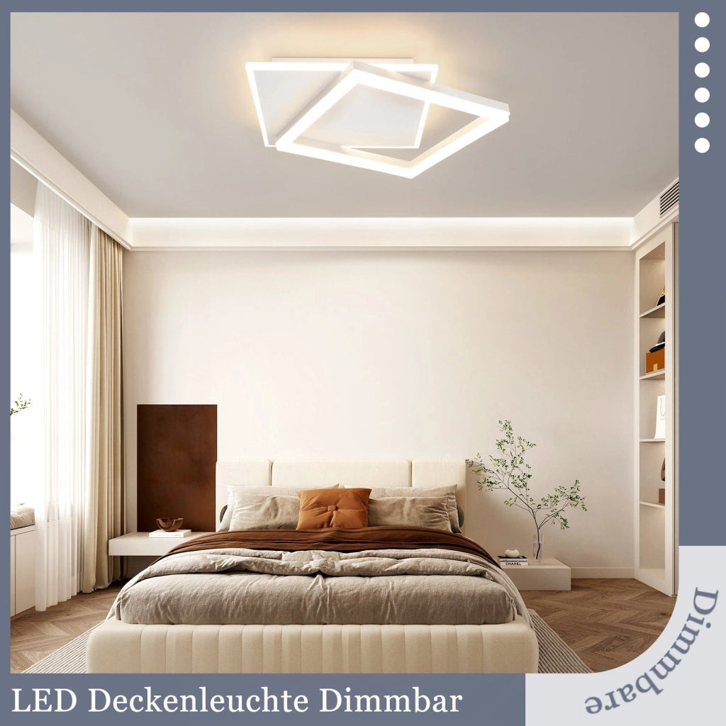 ZMH Lampada da soffitto plafoniera LED nera 42W per soggiorno camera letto