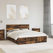 Struttura del letto con cassetto Rovere fumé 160 x 200 cm 3410690