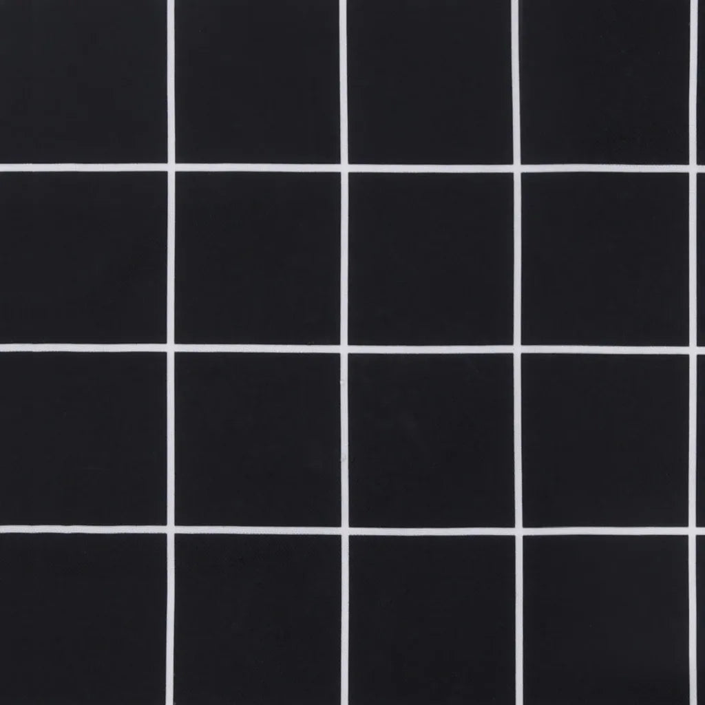 Cuscini per Pallet 3 pz | Cuscini per sedie Motivo a Quadri Nero in Tessuto Oxford