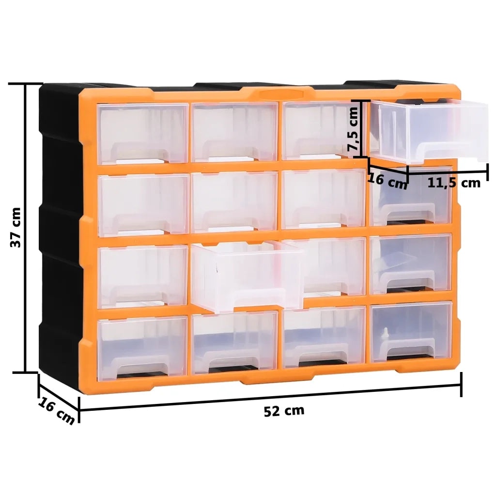 Mobile Contenitore con 16 Cassetti Medi 52x16x37 cm CFW1249931