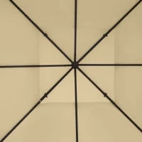 Copertura di Ricambio per Gazebo 4x3 m in Poliestere Anti UV con Tetto a 2 Livelli, Crema