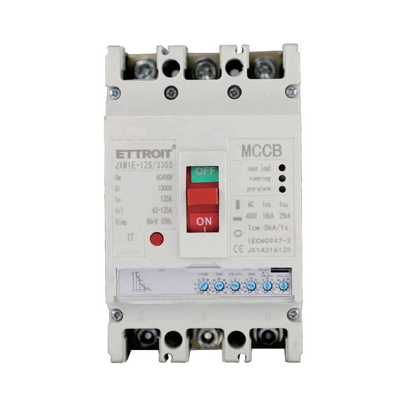 ETTROIT MCCB Interruttori Scatolati Magnetotermici Regolabile 3P  25kA Regolabile 63A-125A AC 400V IP20 IEC60947-2