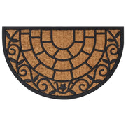 Zerbino semicircolare antiscivolo per interni ed esterni 45 x 75 cm gomma nera 02_0046202