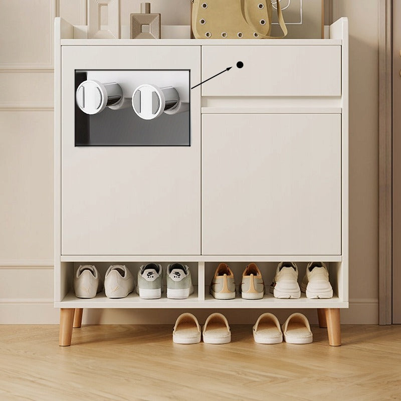 Scarpiera da 90x60x32 cm, finitura bianca, ideale per l'ingresso.