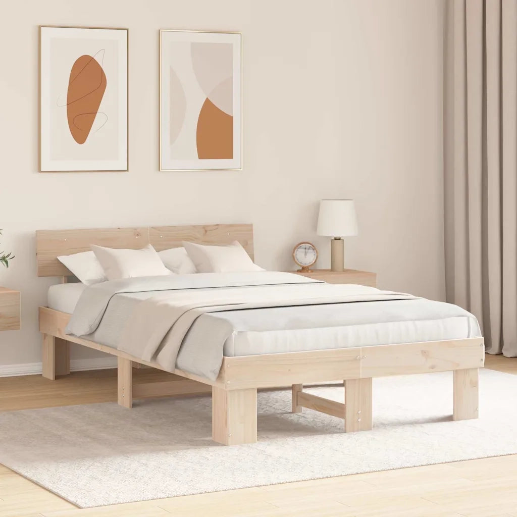 Struttura del letto Naturale 140 x 190 cm Pino massello 872572