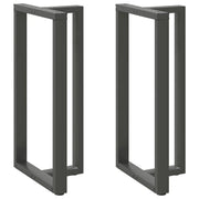 Set di 2 gambe robuste per tavolo da bar a forma di T 60 x 35 x 110 cm con piedini regolabili acciaio antracite 02_0057366
