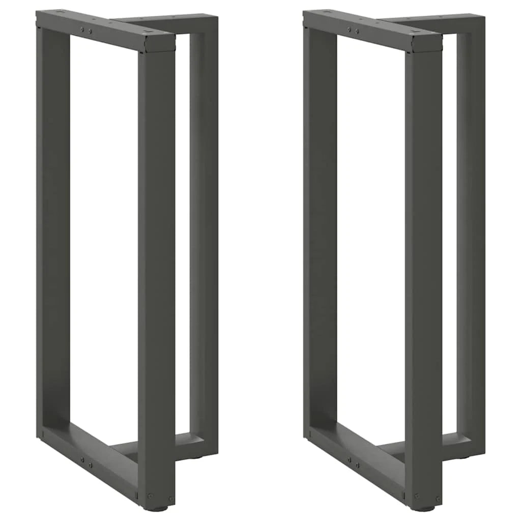 Set di 2 gambe robuste per tavolo da bar a forma di T 60 x 35 x 110 cm con piedini regolabili acciaio antracite 02_0057366
